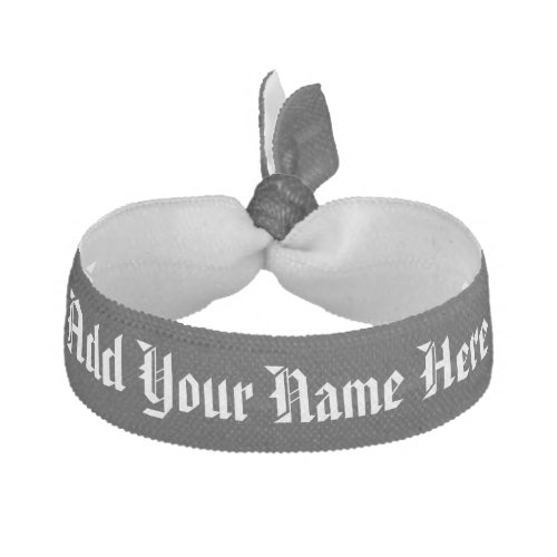 Personalized name black and white wedding elastic hair tie