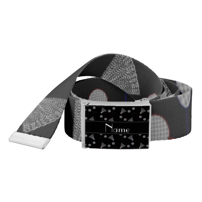 Personalized name black badminton pattern belt (Snake)