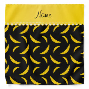 Personalized name black bananas bandana