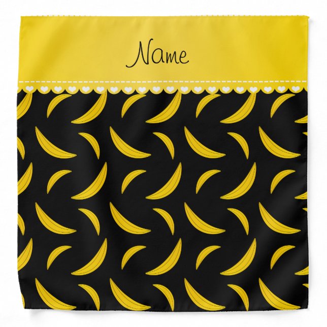 Personalized name black bananas bandana (Front)