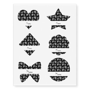 Personalized name black birthday pattern temporary tattoos