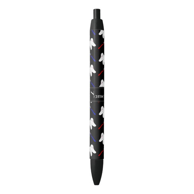 Personalized name black brushes and tooth pattern pen (Front Vertical)