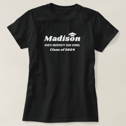 Personalized Name Black Class of 2024 Graduation T_Shirt