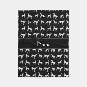 Personalized name black dalmatian dogs fleece blanket