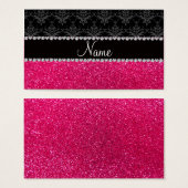 Personalized name black damask pink glitter (Front & Back)
