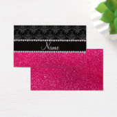 Personalized name black damask pink glitter (Desk)