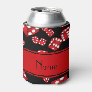 Personalized name black dice pattern can cooler