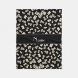 Personalized Name Black Dominos Fleece Blanket at Zazzle