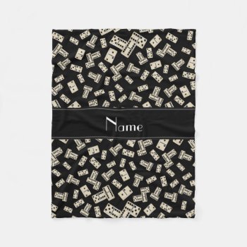Personalized Name Black Dominos Fleece Blanket by Brothergravydesigns at Zazzle