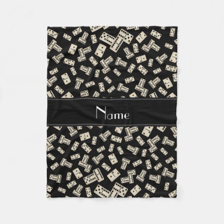 Personalized Name Black Dominos Fleece Blanket
