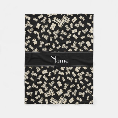 Personalized name black dominos fleece blanket