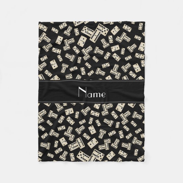 Personalized name black dominos fleece blanket (Front)