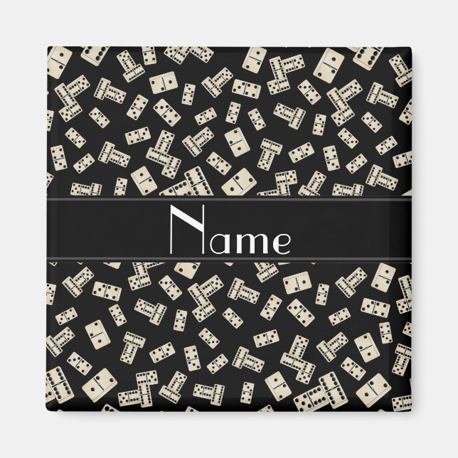 Personalized name black dominos magnet (Front)