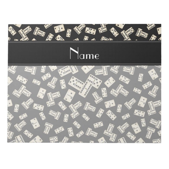Personalized name black dominos notepad (Front)