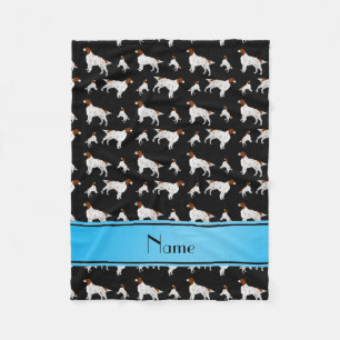 Personalized name black English Setter Fleece Blanket