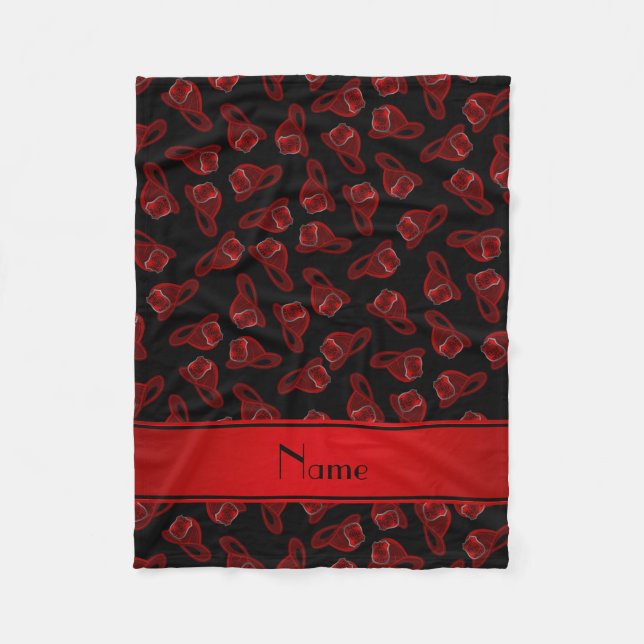 Personalized name black fire helmets fleece blanket (Front)