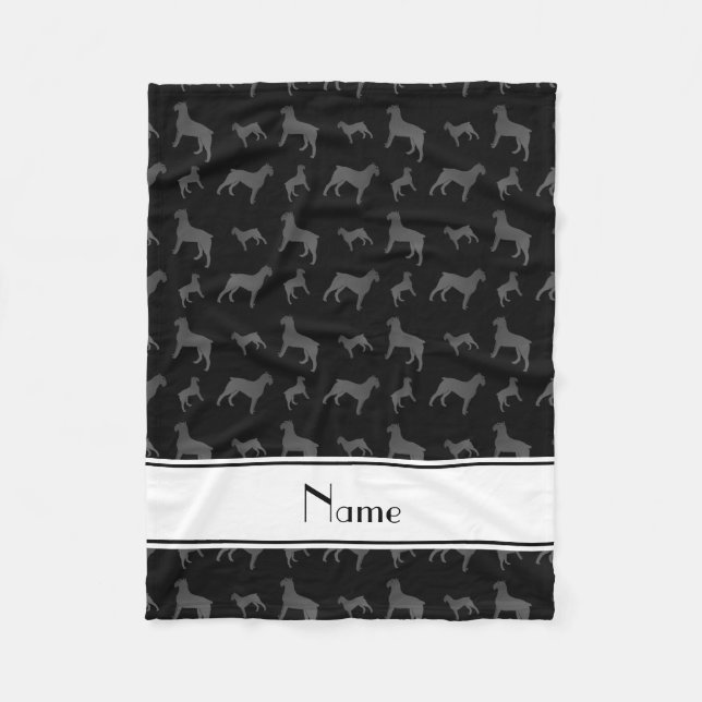 Personalized name black Giant Schnauzer dogs Fleece Blanket (Front)
