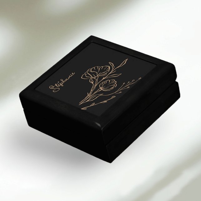 Personalized Name Black Gold Modern Minimalist Gift Box (Unveil elegance with our personalized Black Gold Modern Minimalist gift box.)