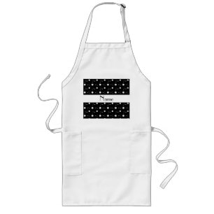 Personalized name black golf balls long apron