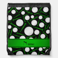 Personalized name black golf balls tees