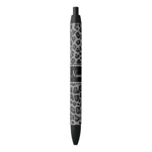 Personalized name black leopard pattern pen