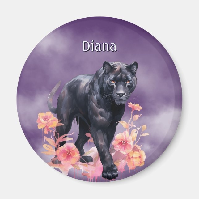 Personalized name Black Panther Magnet (Front)