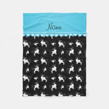 Personalized Name Black Papillon Dogs Fleece Blanket by Brothergravydesigns at Zazzle