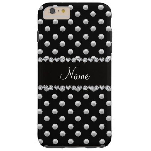 Personalized name black pearls tough iPhone 6 plus case