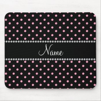 Personalized Name Black Pink Diamonds Mouse Pad by Brothergravydesigns at Zazzle