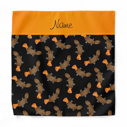 Personalized name black platypus pattern bandana