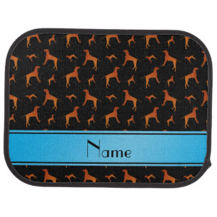 Personalized name black Rhodesian ridgeback dogs Car Floor Mat