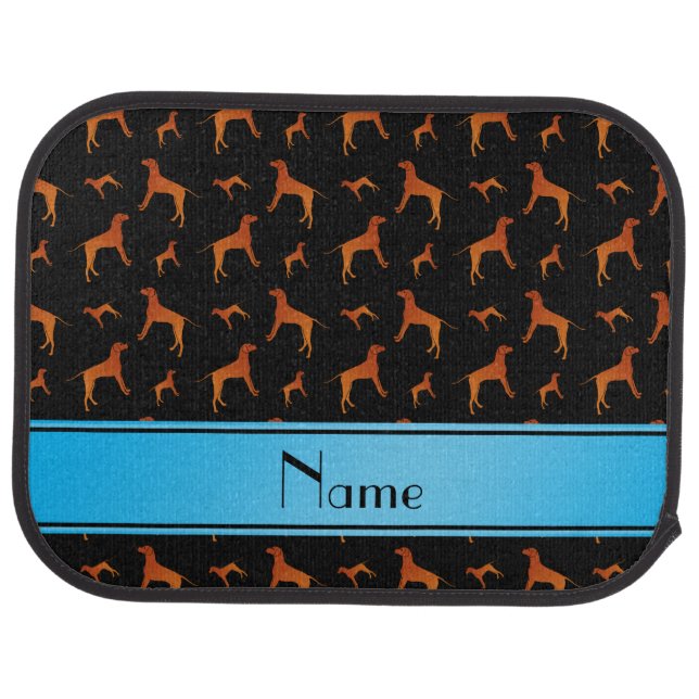 Personalized name black Rhodesian ridgeback dogs Car Floor Mat (Rear)