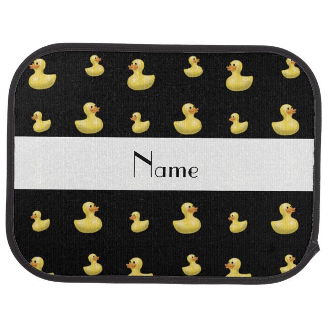 Personalized name black rubber duck pattern car floor mat (Rear)
