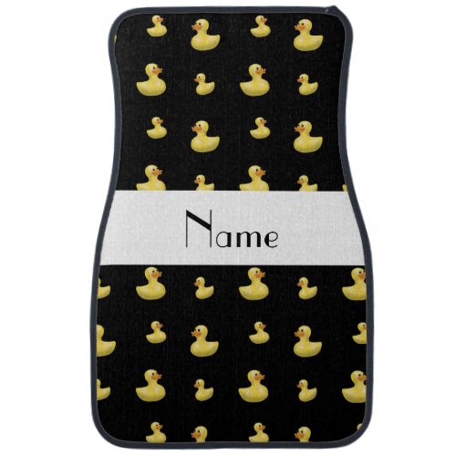 Personalized name black rubber duck pattern car mat
