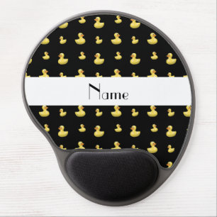 Personalized name black rubber duck pattern gel mouse pad