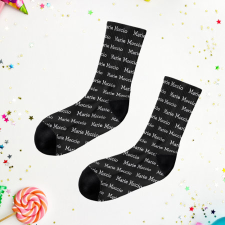 Personalized Name Black Socks