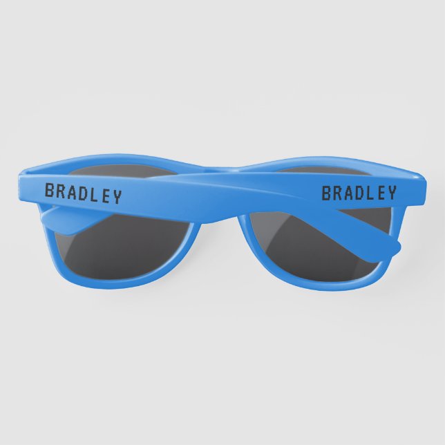 Personalized Name Black Summer Party Favor Sunglasses (Back)