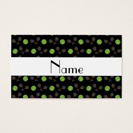 Customizable Personalized name black tennis balls business card