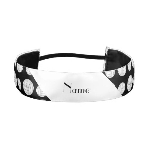 Personalized name black volleyball balls athletic headband