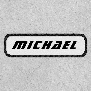 Personalized Name Black White Minimalist Patch