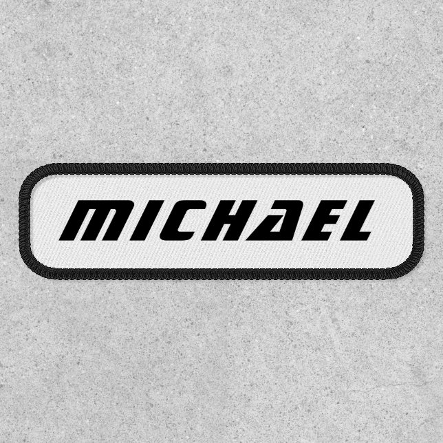 Personalized Name Black White Minimalist Patch (Front)