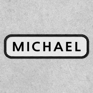 Personalized Name Black White Minimalist Patch