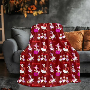 Personalized Name Blanket Cute Goose Halloween