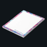 Personalized Name Blue Abstract Marble Border Notepad<br><div class="desc">A vivid,  vibrant abstract design of marbled swirls of blue and pink acrylic,  personalized with your name or word of choice.</div>