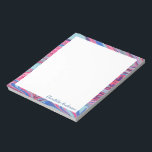 Personalized Name Blue Abstract Marble Border Notepad<br><div class="desc">A vivid,  vibrant abstract design of marbled swirls of blue and pink acrylic,  personalized with your name or word of choice.</div>