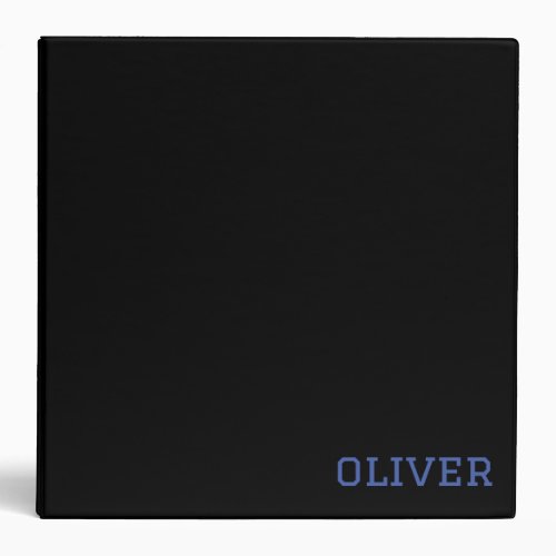 Personalized Name Blue and Black 3 Ring Binder