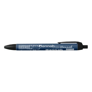 Personalized Name Blue Black Ink Pen by peacefuldreams at Zazzle