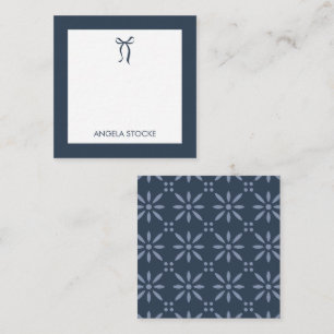 Personalized Name Blue Bow Note Card