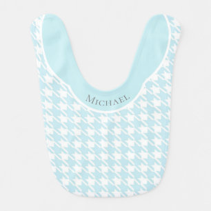 Personalized Name Blue Check Baby Bib