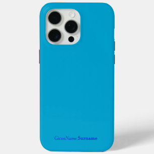 Personalized Name Blue Color Minimalist iPhone 15 Pro Max Case